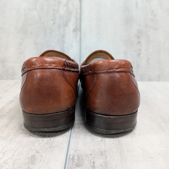 Allen Edmunds Maxfield Brown Moc Toe Tassel Mens Loafer Shoe Size 9.5 D - Picture 7 of 13